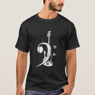 Guitar Lover   Bass Clef Bass Guitar T-Shirt