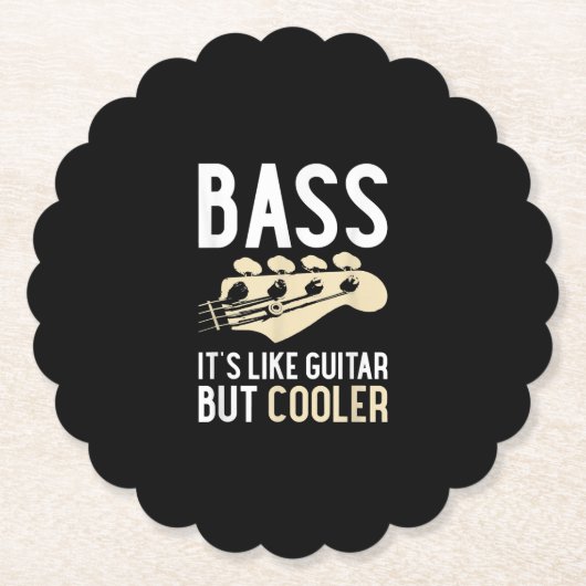 Guitar Lover | Bass ist wie Gitarre, aber Cooler Untersetzer (Vorderseite)