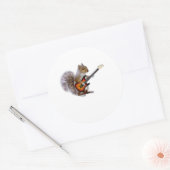 Guitar Lover | Eichhörnchen Gitarre spielen Runder Aufkleber (Umschlag)