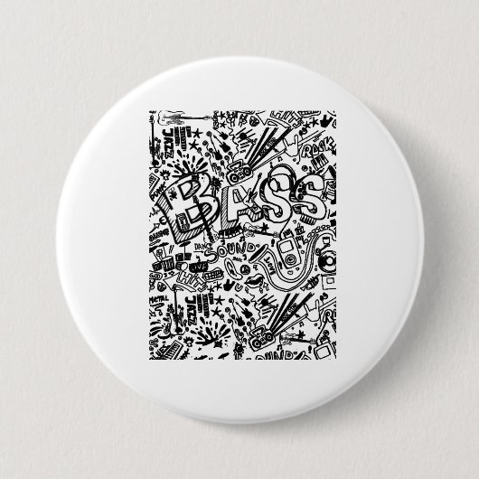 Guitar Lover | Gitarrenmuster - Geschenk Button (Vorderseite)
