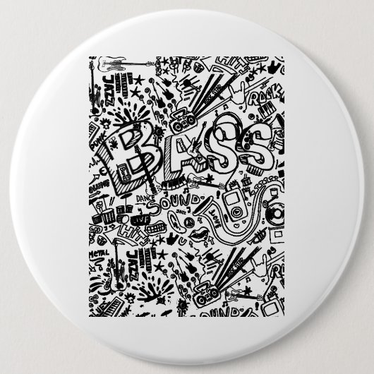 Guitar Lover | Gitarrenmuster - Geschenk Button (Vorderseite)