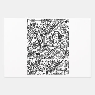 Guitar Lover   Gitarrenmuster - Geschenk Geschenkpapier Set