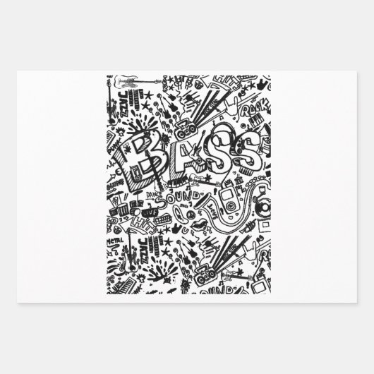 Guitar Lover | Gitarrenmuster - Geschenk Geschenkpapier Set (Vorderseite)