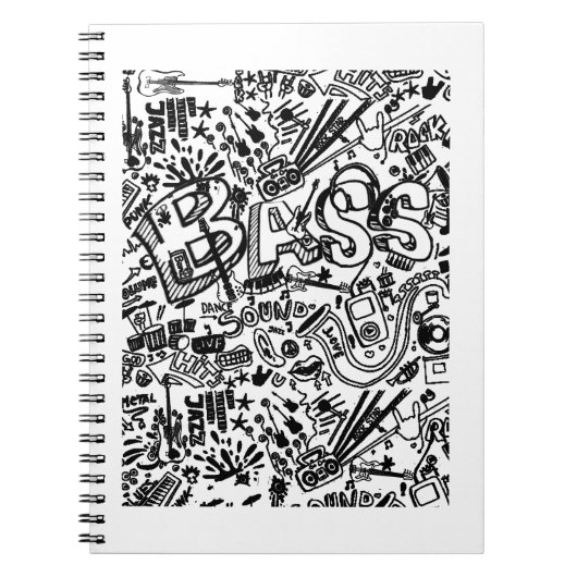 Guitar Lover | Gitarrenmuster - Geschenk Notizblock (Vorderseite)