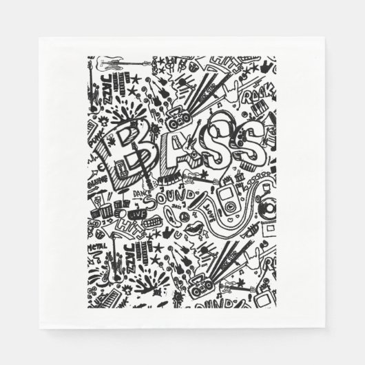Guitar Lover | Gitarrenmuster - Geschenk Serviette (Vorderseite)
