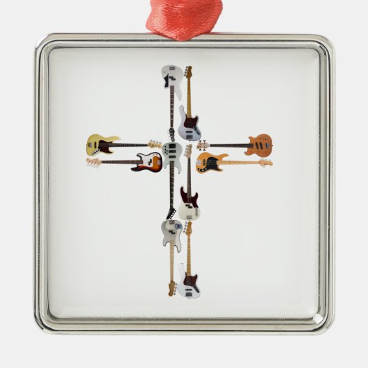 Guitar Lover | Guitar Cross Gift Ornament Aus Metall (Vorne)