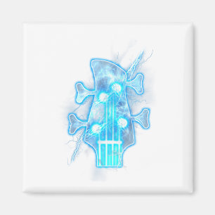 Guitar Lover Head Of A Bass Guitar Player Magnet