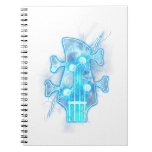 Guitar Lover Head Of A Bass Guitar Player Notizblock