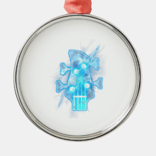 Guitar Lover Head Of A Bass Guitar Player Ornament Aus Metall