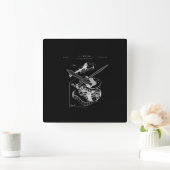 Guitar Lover | Martin Guitar Patent Quadratische Wanduhr (Zuhause)