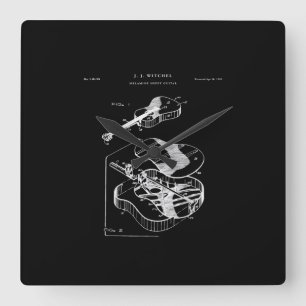 Guitar Lover   Martin Guitar Patent Quadratische Wanduhr
