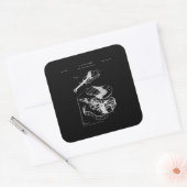 Guitar Lover | Martin Guitar Patent Quadratischer Aufkleber (Umschlag)