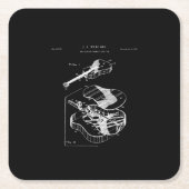 Guitar Lover | Martin Guitar Patent Rechteckiger Pappuntersetzer (Vorderseite)