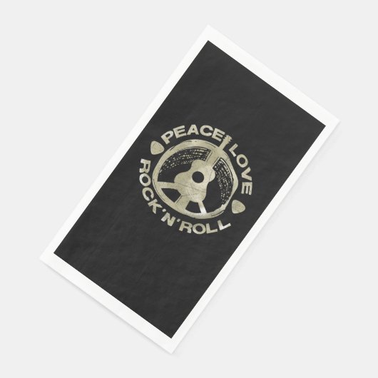 Guitar Lover | Peace Liebe Rock'N'Roll Serviette (Ecke)