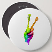 Guitar Lover | Say Hi Guitar Hands Geschenk Button (Vorne & Hinten)