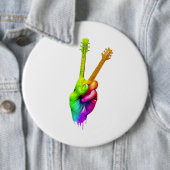 Guitar Lover | Say Hi Guitar Hands Geschenk Button (Beispiel)