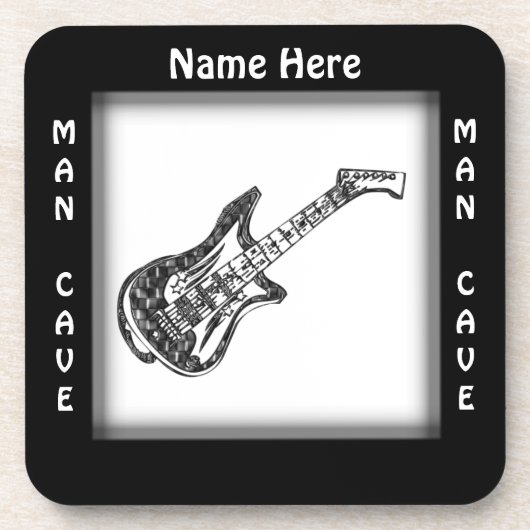 Guitar Man Cave CUSTOMIZE Untersetzer (Vorderseite)