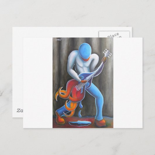 Guitar Man Postkarte (Vorne/Hinten)