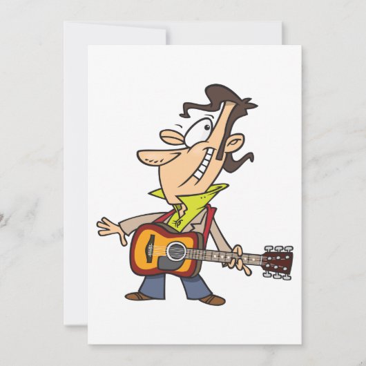 Guitar Man Rockstar Einladung (Vorderseite)