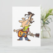 Guitar Man Rockstar Einladung (Stehend Vorderseite)