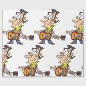 Guitar Man Rockstar Geschenkpapier (Flach)