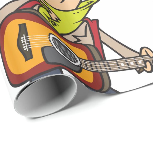 Guitar Man Rockstar Geschenkpapier (Rolleneckpunkt)