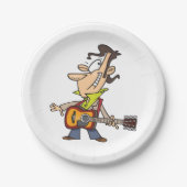 Guitar Man Rockstar Pappteller (Vorderseite)