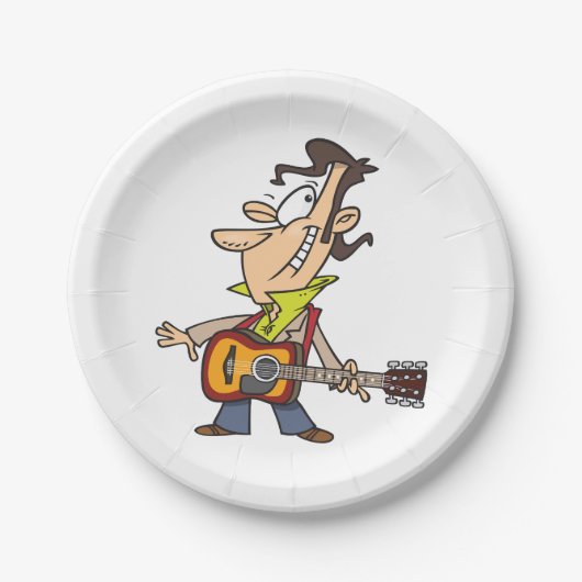 Guitar Man Rockstar Pappteller (Vorderseite)