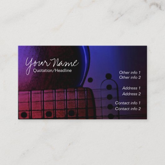 GUITAR Midnight Blues Music Business Cards Visitenkarte (Vorderseite)