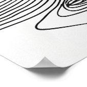 Guitar moderne minimalistische schwarze Linie Kuns Poster (Ecke)