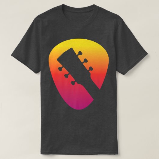 Guitar Moonlight Nature Lake Shadow Loves String M T-Shirt (Design vorne)