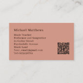 Guitar Muisc Lehrer QR-Code Visitenkarte (Rückseite)