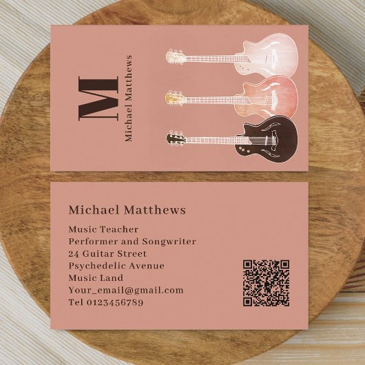 Guitar Muisc Lehrer QR-Code Visitenkarte