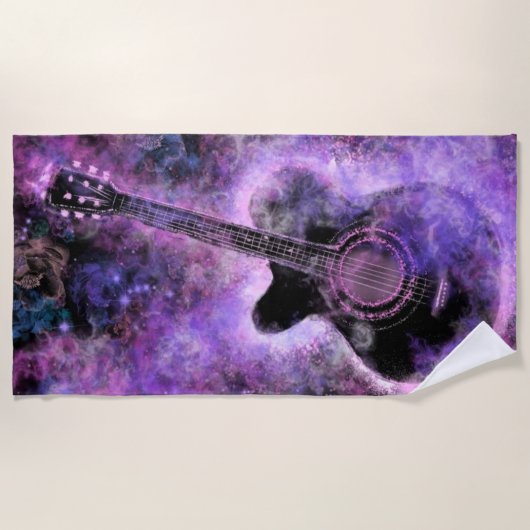 Guitar Music Beach Handtuch (Vorderseite)
