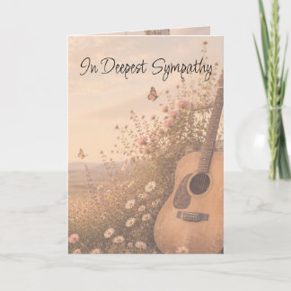 Guitar Music Beautiful Garden Flower Sympathy Karte