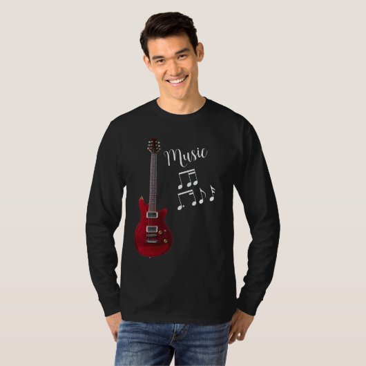 Guitar Music Long Sleeve Unisex T - Shirt (Vorne ganz)
