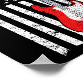 Guitar Music Lover Guitar American Flag Poster (Ecke)