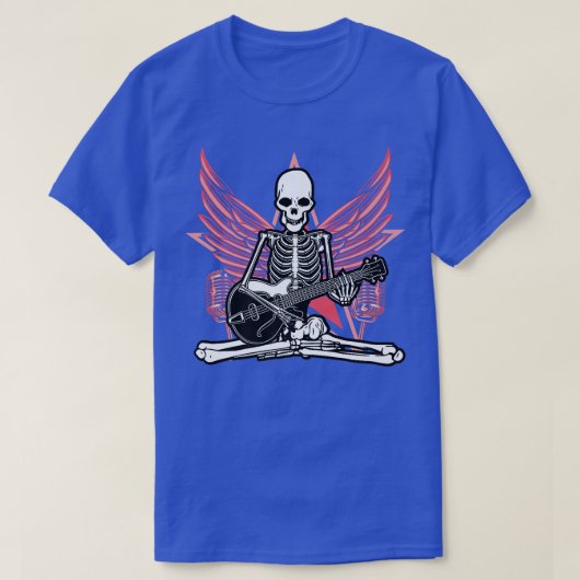 Guitar Music Lover Skeleton Wings Angel Guitar Roc T-Shirt (Design vorne)