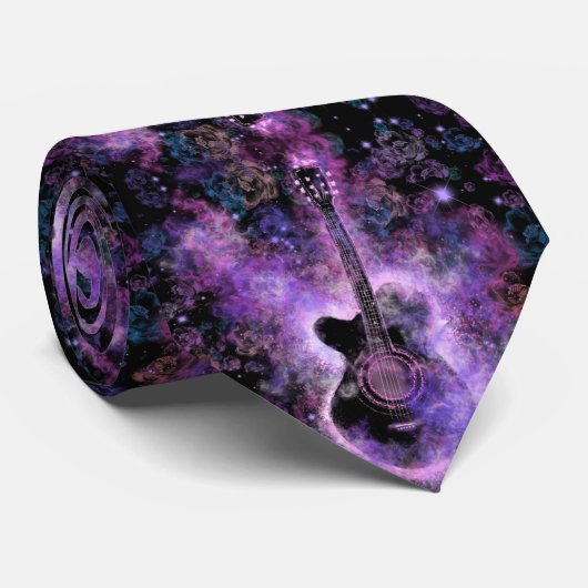 Guitar Music Neck Tie Krawatte (Gerollt)