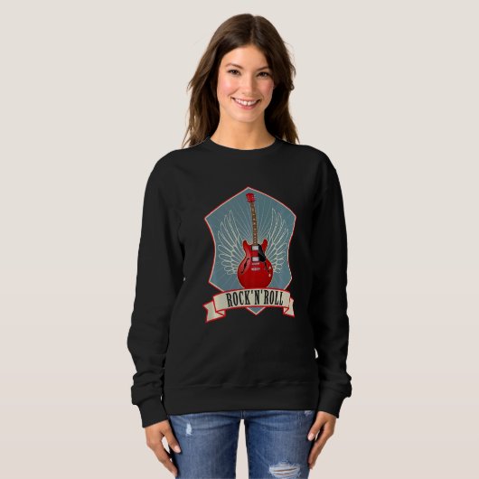 Guitar Music Roch N Roll Sweatshirt (Vorne ganz)