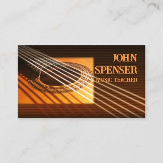 Guitar Music Tutor Business Card Visitenkarte (Vorderseite)