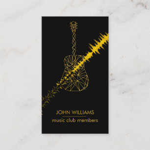 Guitar Music World Teacher Player Black Gold Imita Visitenkarte