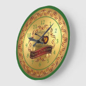 Guitar - Musical Scroll - Merry Christmas Große Wanduhr (Winkel)