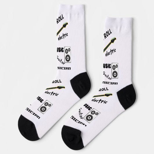 Guitar musician music gift socks socken (Linkes Detail)