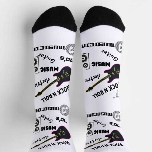 Guitar musician music gift socks socken (Oben)
