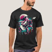 Guitar Octopus Novelty Rock Music Band Concert Fun T-Shirt (Vorderseite)