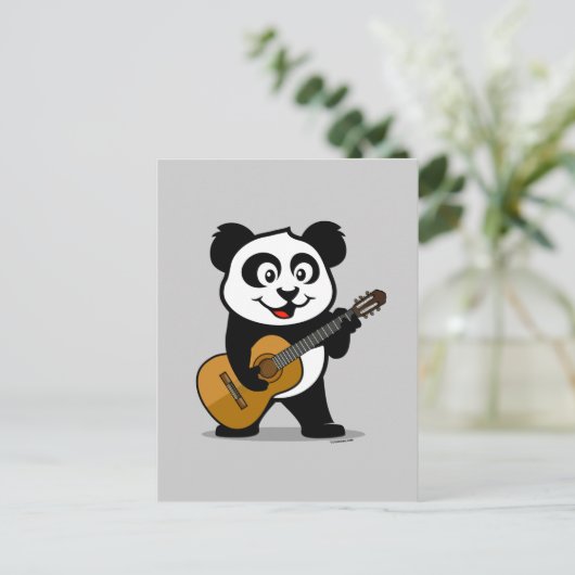 Guitar Panda Postkarte (Stehend Vorderseite)