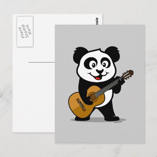 Guitar Panda Postkarte (Vorne/Hinten)