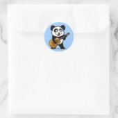 Guitar Panda Runder Aufkleber (Tasche)