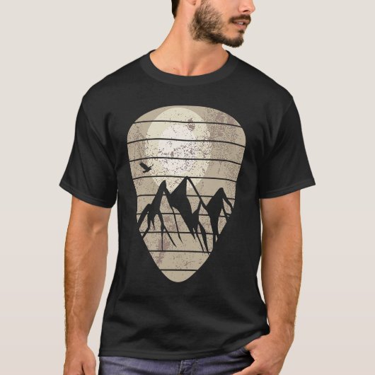 Guitar Pick Mountain Cool Guitar Player Guitarist  T-Shirt (Vorderseite)
